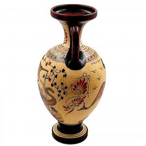 Ancient Greek Amphora Vase 31cm,God Dionysus,Poseidon