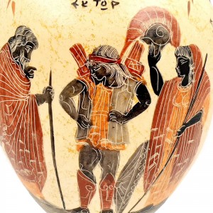Αμφορέας Αρχαϊκής Περιόδου 31cm, Έκτορας, Πανοπλία, Αχιλλέας Βρισηίδα 