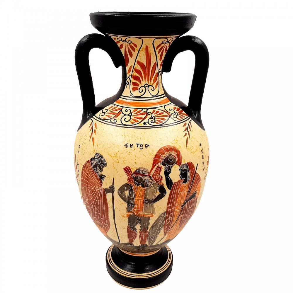 Αμφορέας Αρχαϊκής Περιόδου 31cm, Έκτορας, Πανοπλία, Αχιλλέας Βρισηίδα 