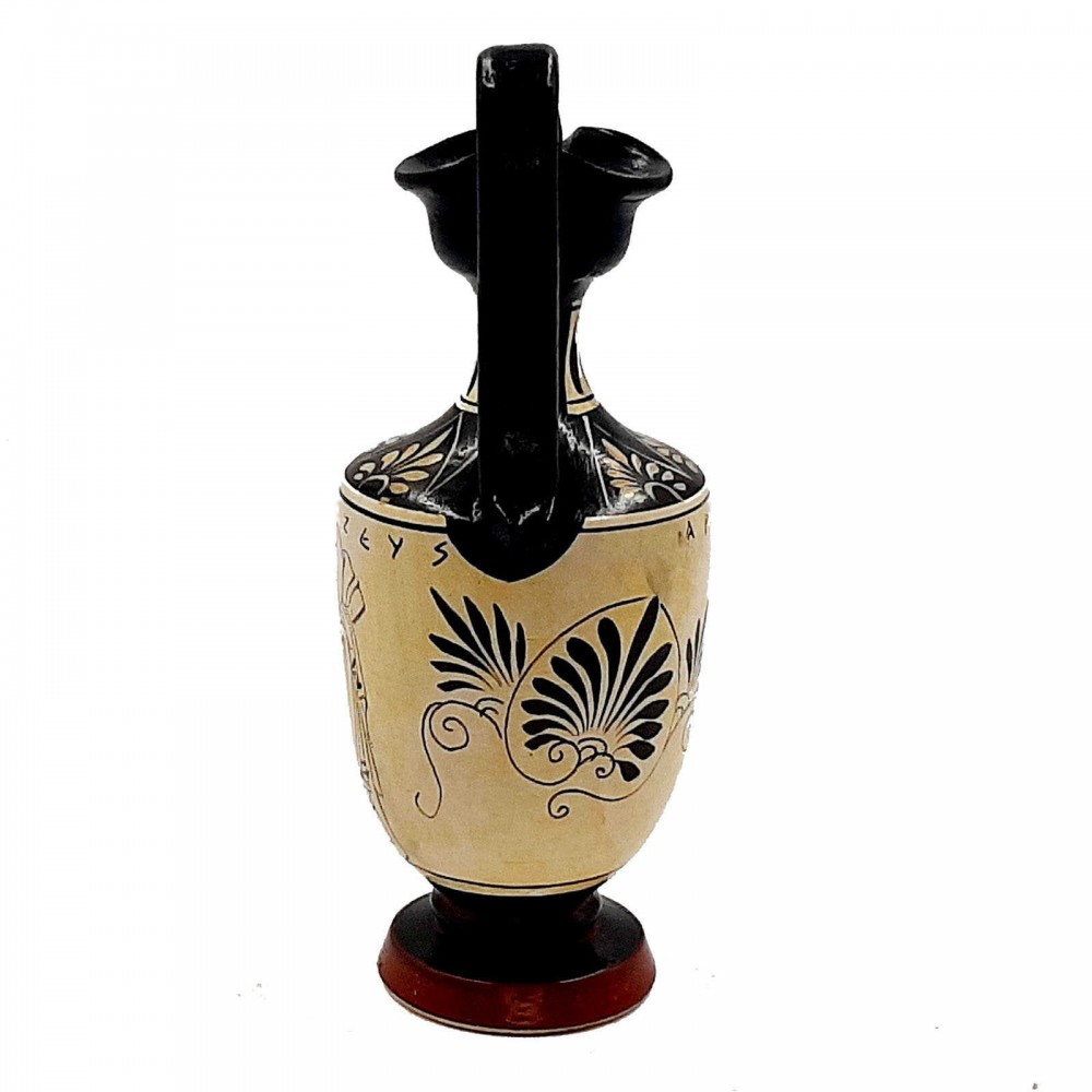 Attic Greek Vase,Oinochoe 19cm,Shows 3 Olympian Gods