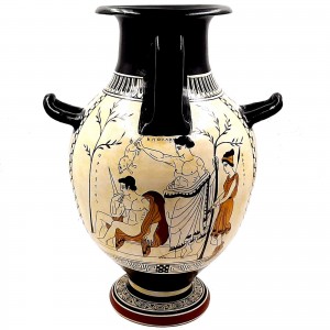 Attic White Ground,3 handle Hydria 36cm,Odysseus and the Sirens