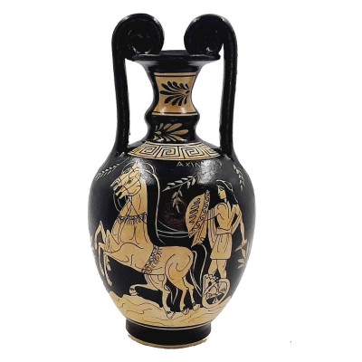 White figure Pottery Vase 17cm,Goddess Artemis and Erato