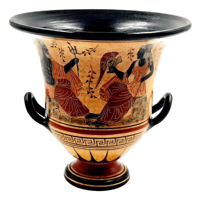 Ancient Greek Pottery Krater 21cm,showing Mythology Olympian Gods