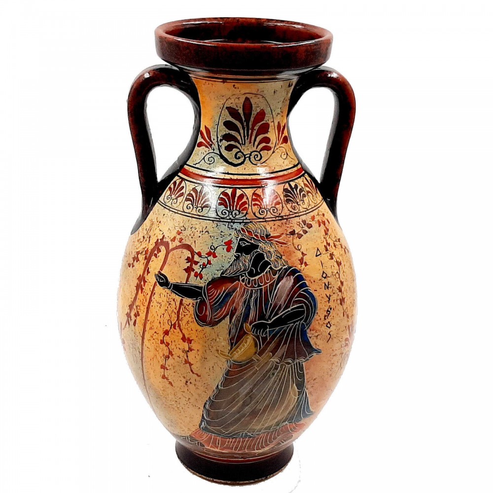 Ancient Greek Pelike,Pottery Vase 31cm,God Zeus with Hera and Dionysus