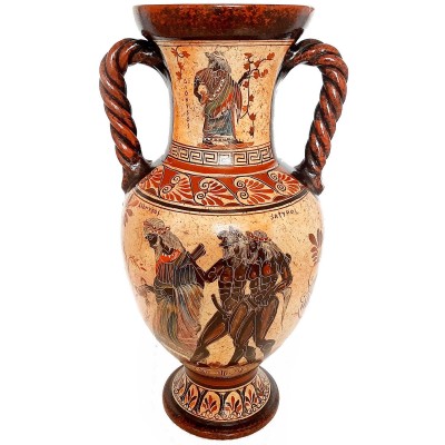 Greek Vase Amphora 43cm,Multicoloured,God Dionysus with Satyrs