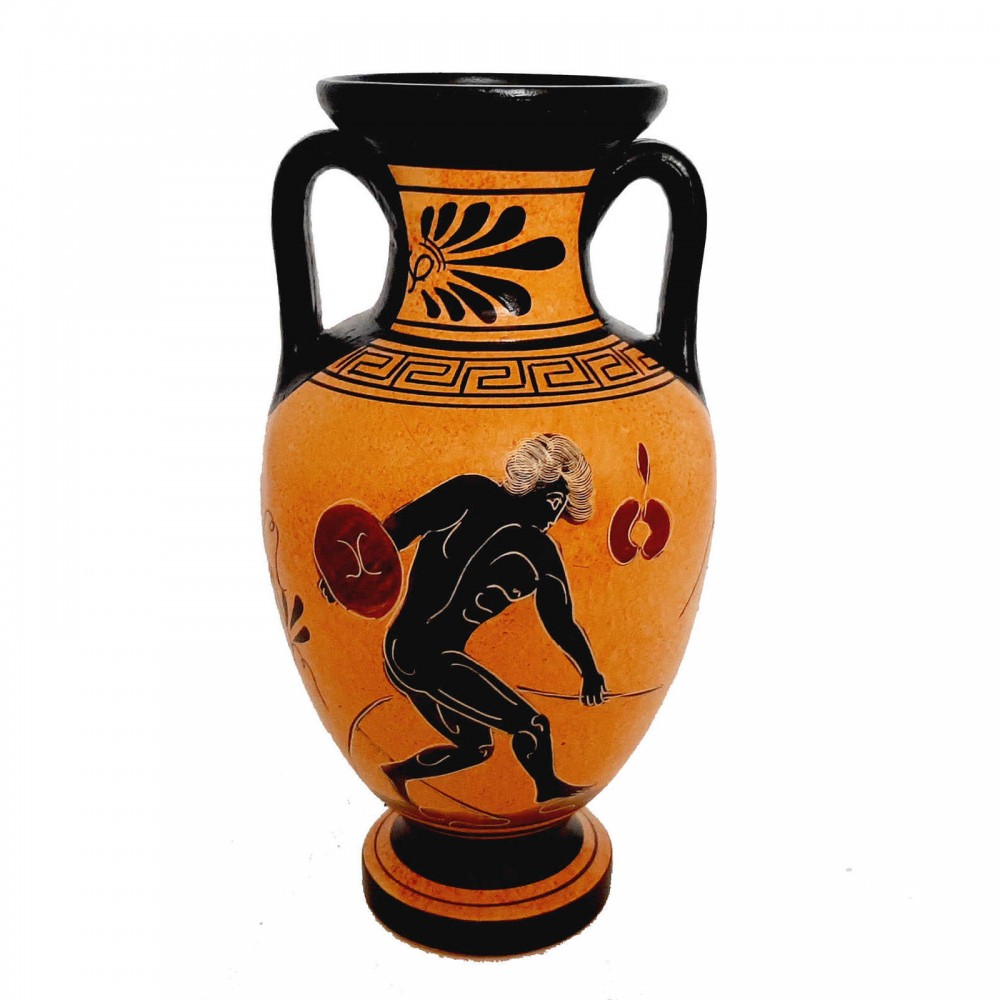 Ancient Greek Pottery Amphora 22cm,shows themes from Ancient Olympics