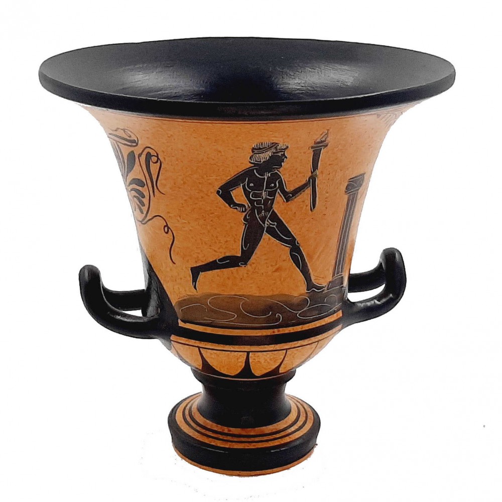Ancient Greek Pottery Krater 16,5cm,Runners from Ancient Olympics