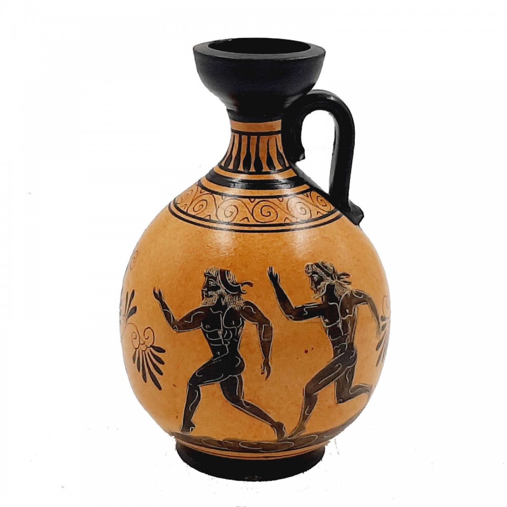 Ancient Greek Pottery Pot 17cm,showing themes from Ancient Olympics