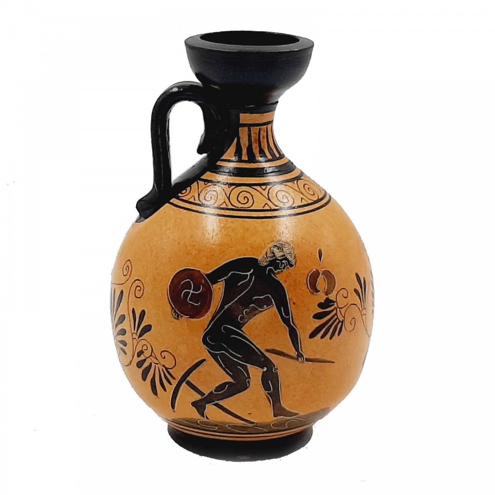 Ancient Greek Pottery Pot 17cm,showing themes from Ancient Olympics