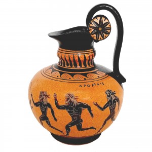 Ancient Greek Pottery ,Rhodian Oinochoe 20cm,shows themes from Ancient Olympics