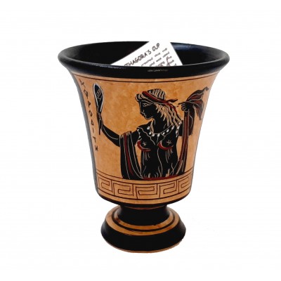Δίκαιη κούπα του Πυθαγόρα 11cm, μελανόμορφο, απεικονίζεται η Αφροδίτη