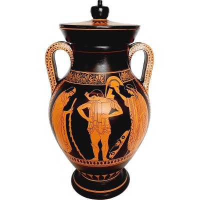 Red Figure Pottery Vase Replicas 45cm,Arming of Hector,Priam and Hecuba