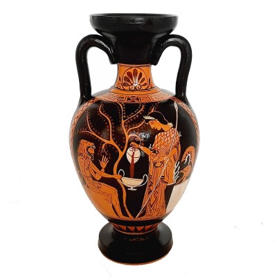 Red figure Pottery Vase 22cm,Hercules with Goddess Athena