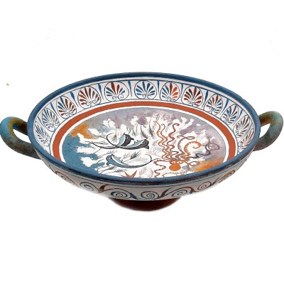Ancient Greek Kylix 26cm,Minoan Art Pottery